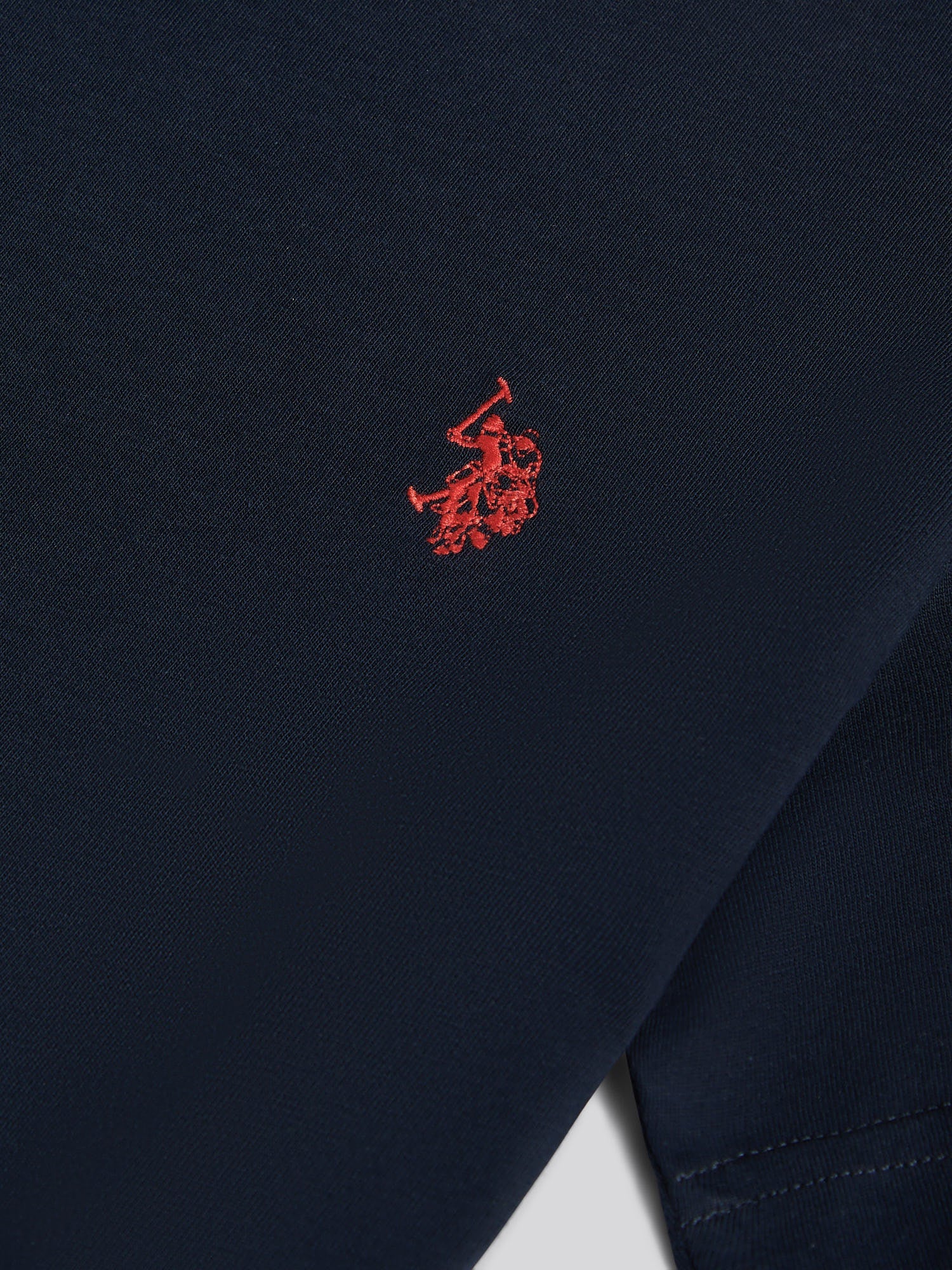 Boys Texture Double Horsemen T-Shirt Dark Sapphire Navy / Haute Red DHM