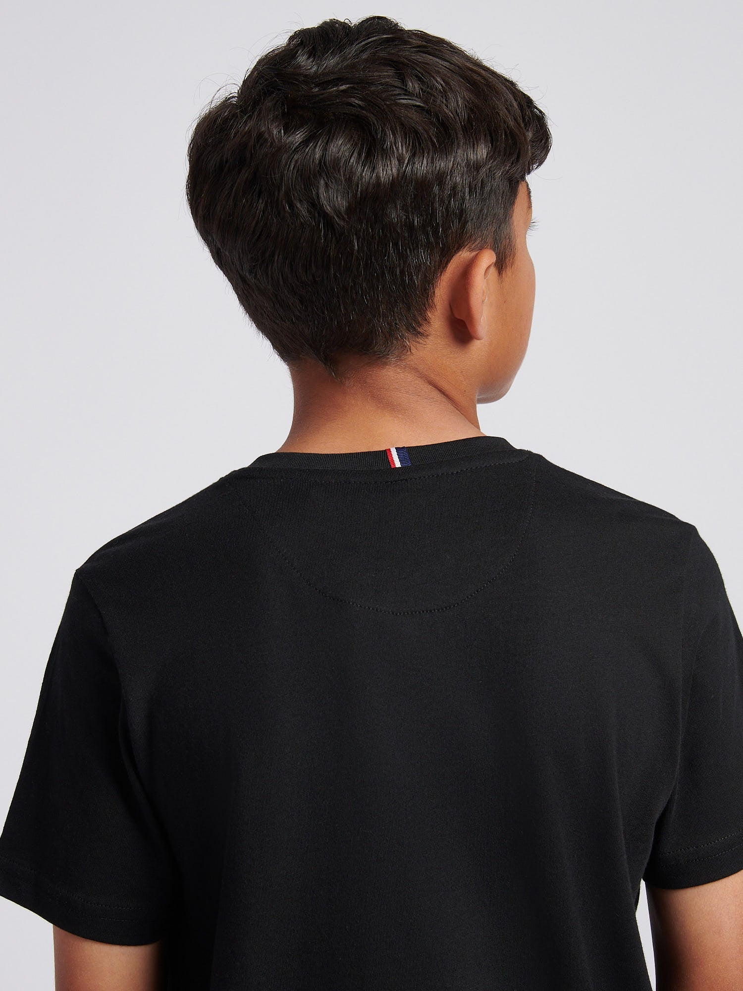 Boys Texture Double Horsemen T-Shirt Black Bright White DHM