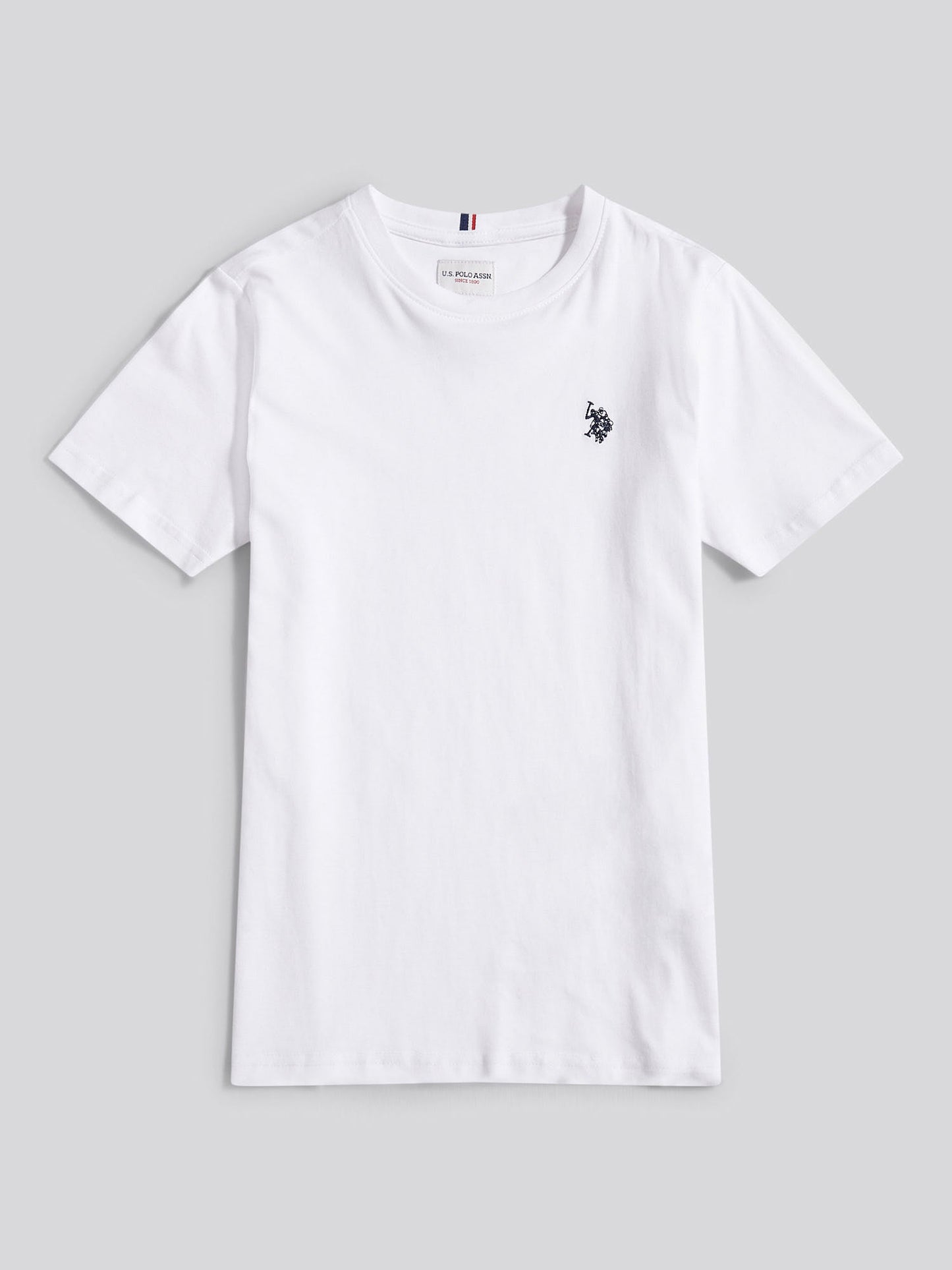 Boys Texture Double Horsemen T-Shirt White / Dark Sapphire Navy DHM