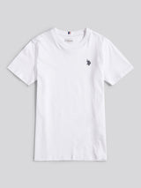 Boys Texture Double Horsemen T-Shirt White / Dark Sapphire Navy DHM
