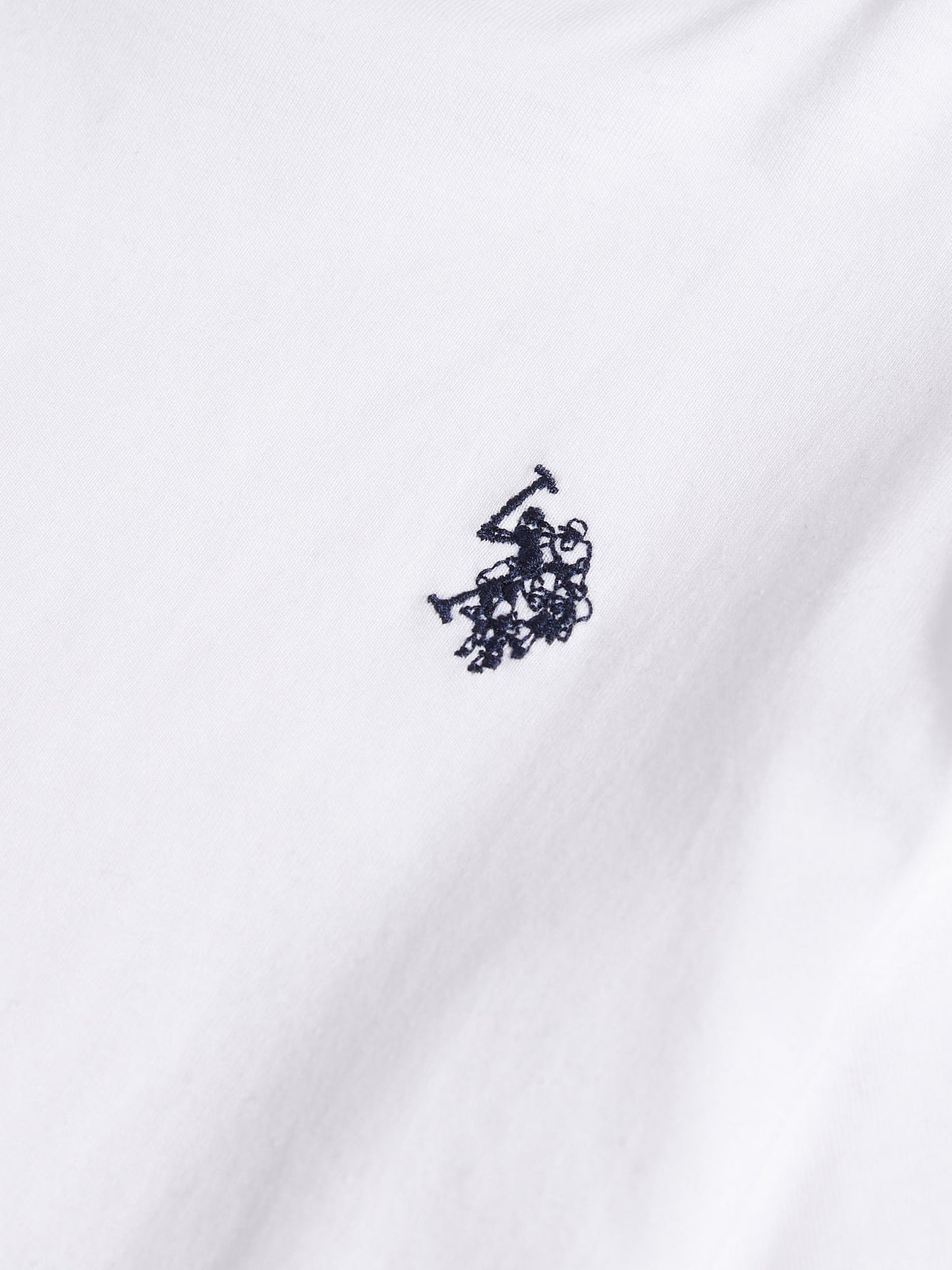 Boys Texture Double Horsemen T-Shirt White / Dark Sapphire Navy DHM