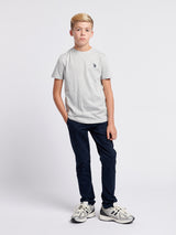 Boys Texture Double Horsemen T-Shirt Mid Grey Marl