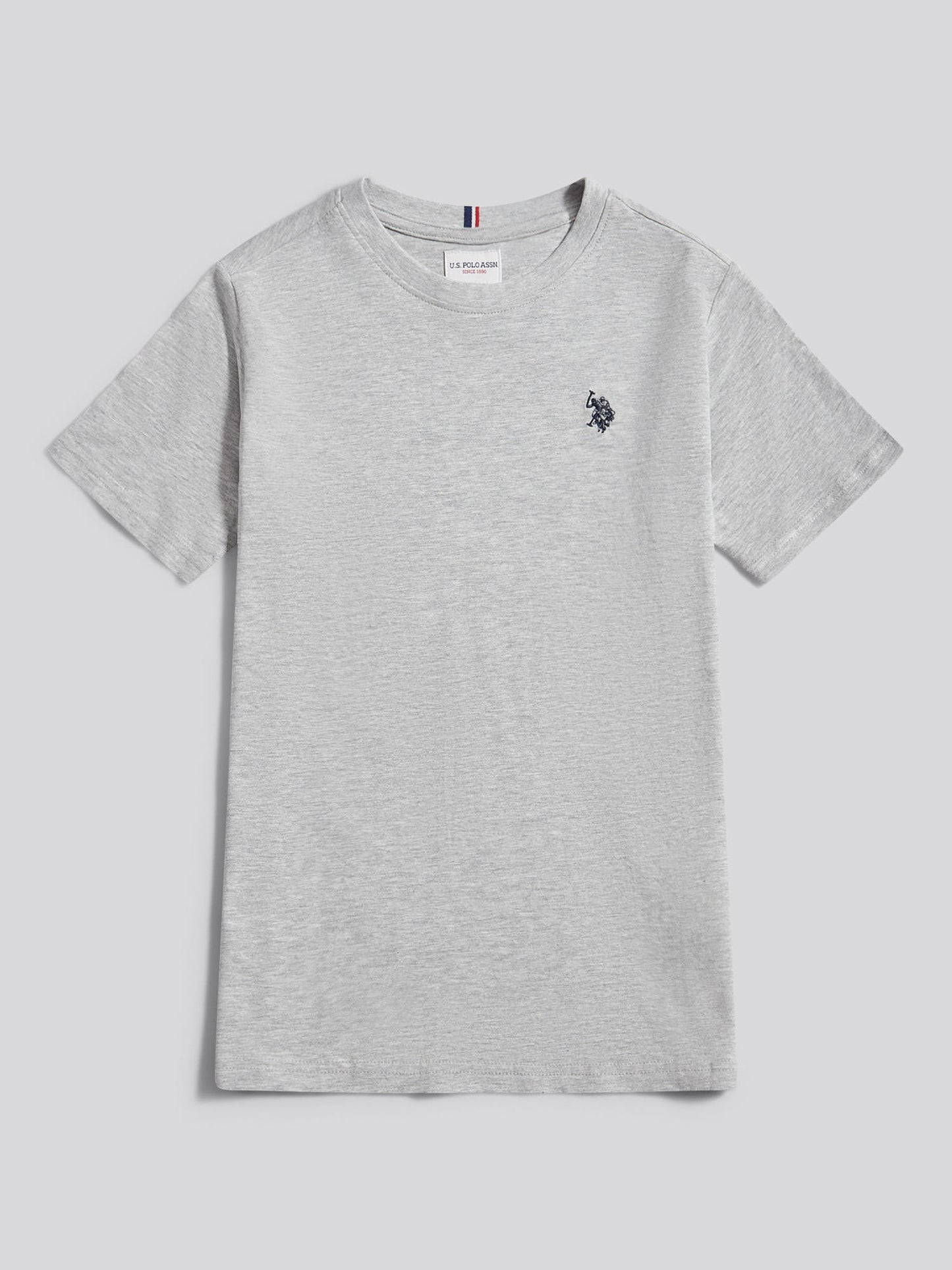 Boys Texture Double Horsemen T-Shirt Mid Grey Marl