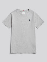 Boys Texture Double Horsemen T-Shirt Mid Grey Marl