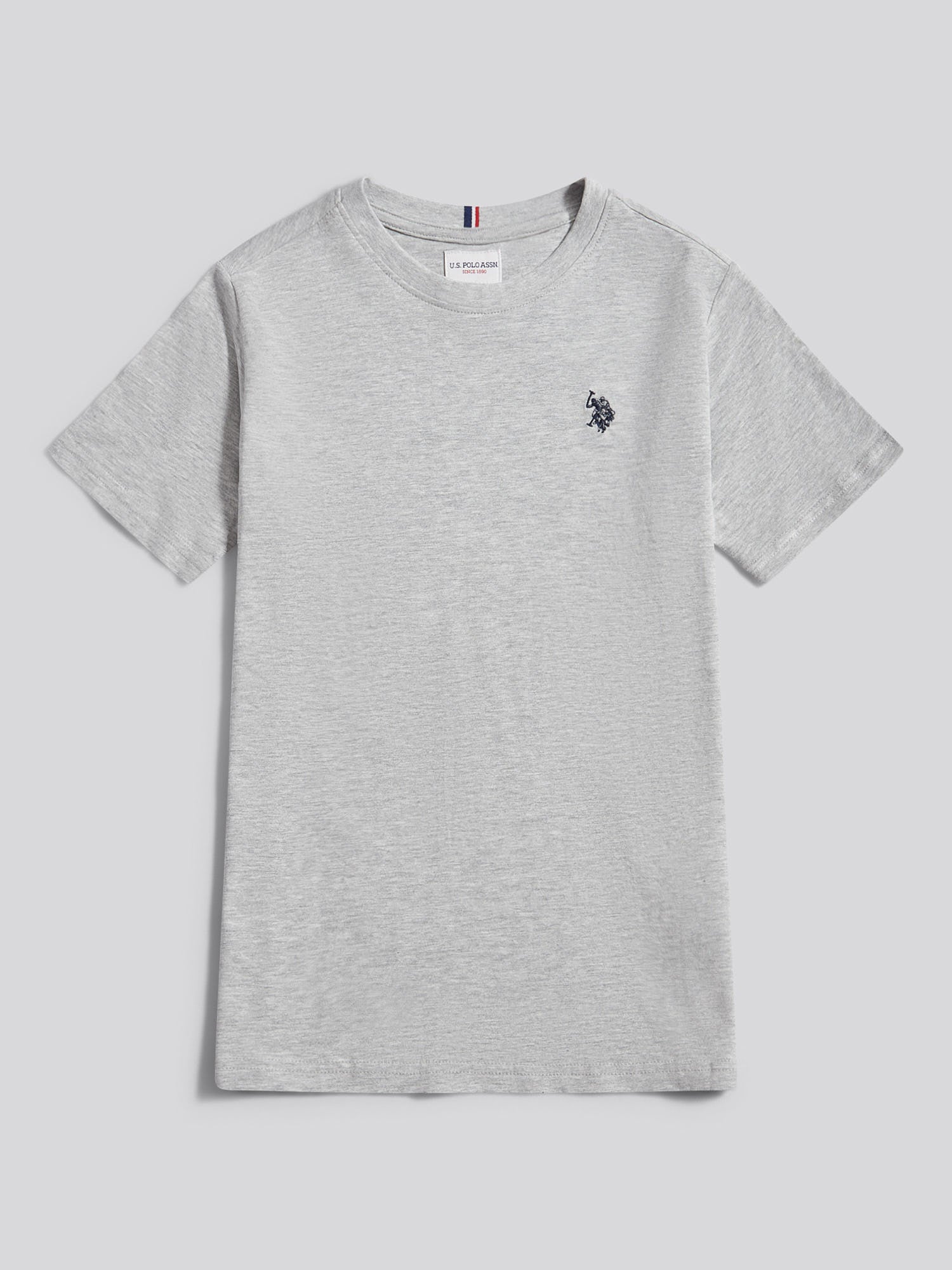 Boys Texture Double Horsemen T-Shirt Mid Grey Marl