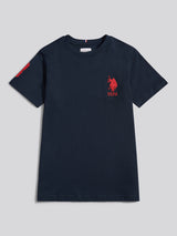 Boys Player 3 T-Shirt Dark Sapphire Navy / Haute Red DHM
