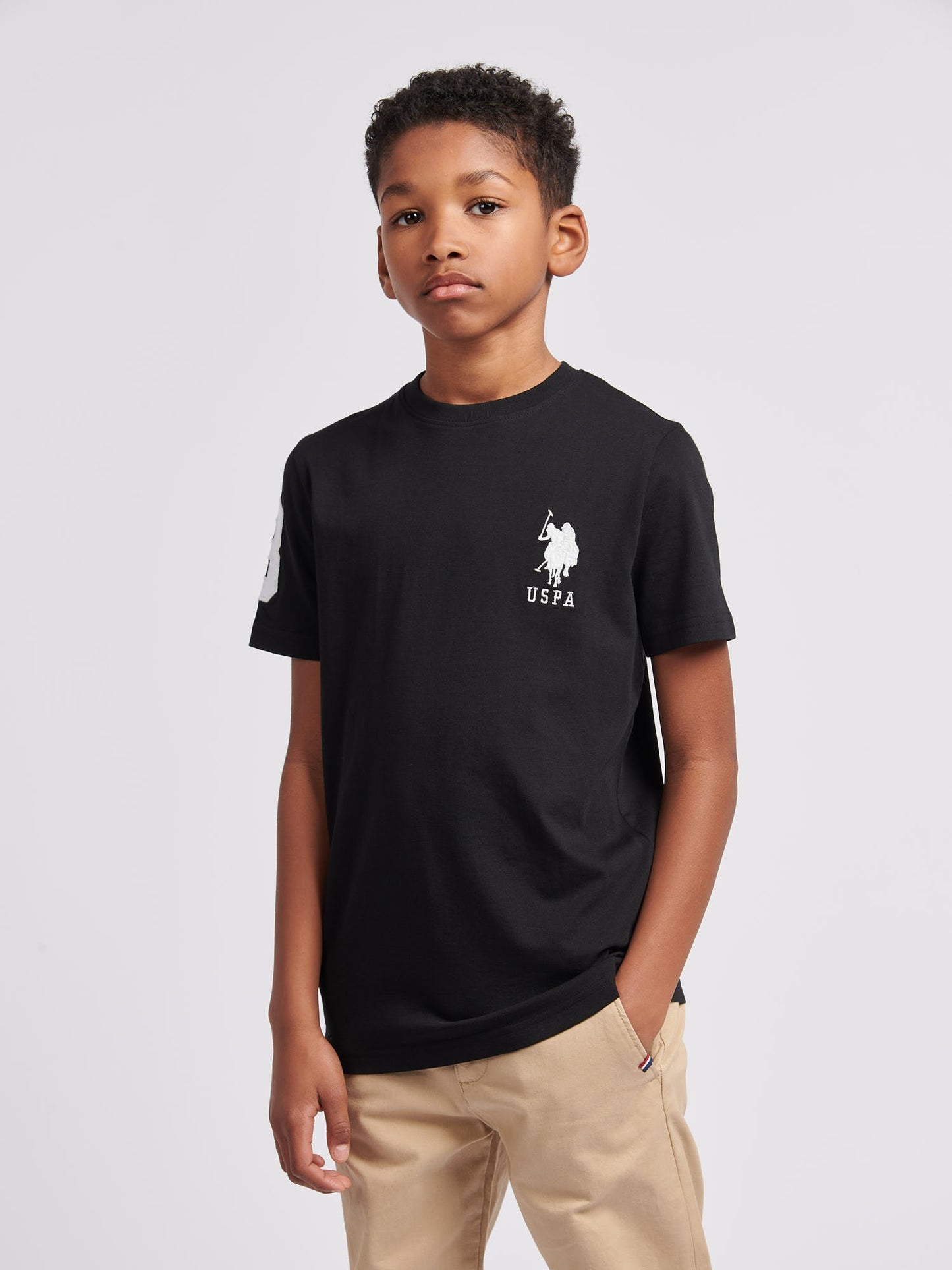 Boys Player 3 T-Shirt Black Bright White DHM