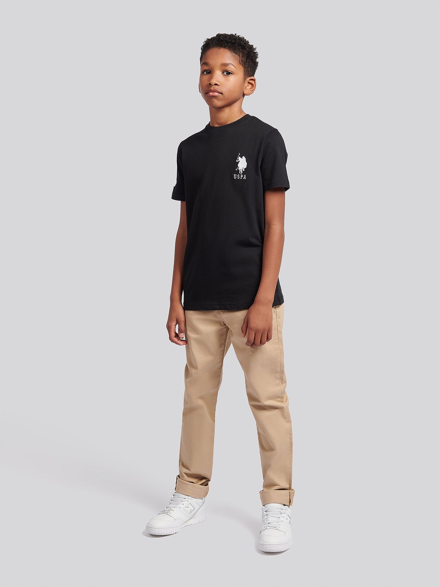 Boys Player 3 T-Shirt Black Bright White DHM