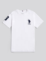 Boys Player 3 T-Shirt White / Dark Sapphire Navy DHM