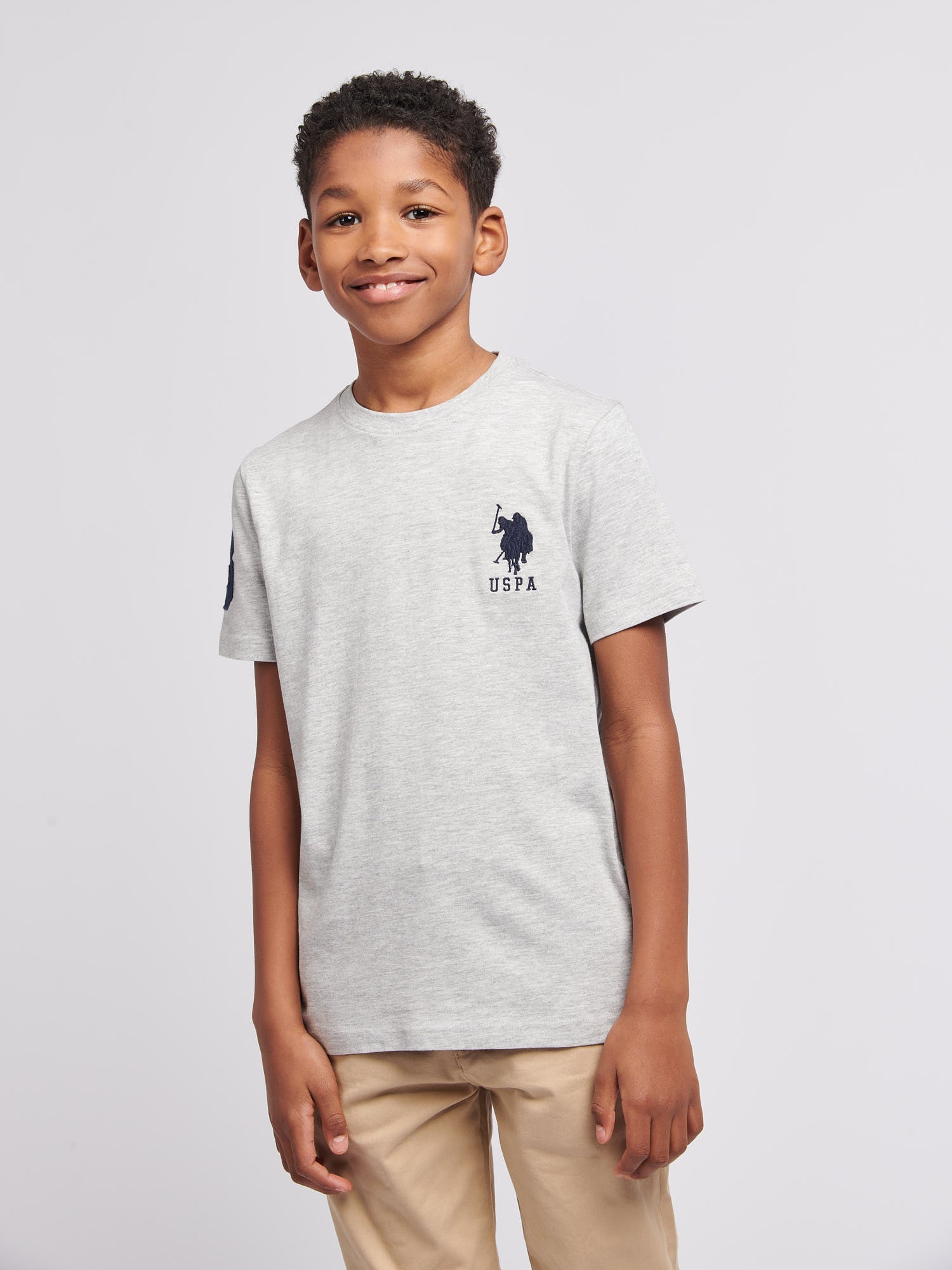 Boys Player 3 T-Shirt Mid Grey Marl