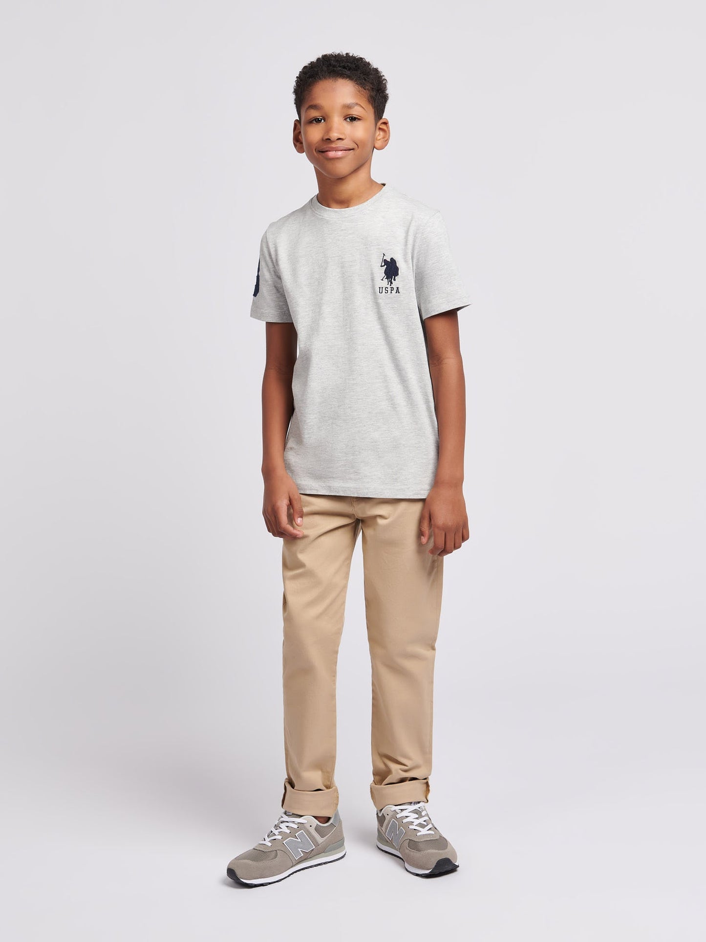Boys Player 3 T-Shirt Mid Grey Marl