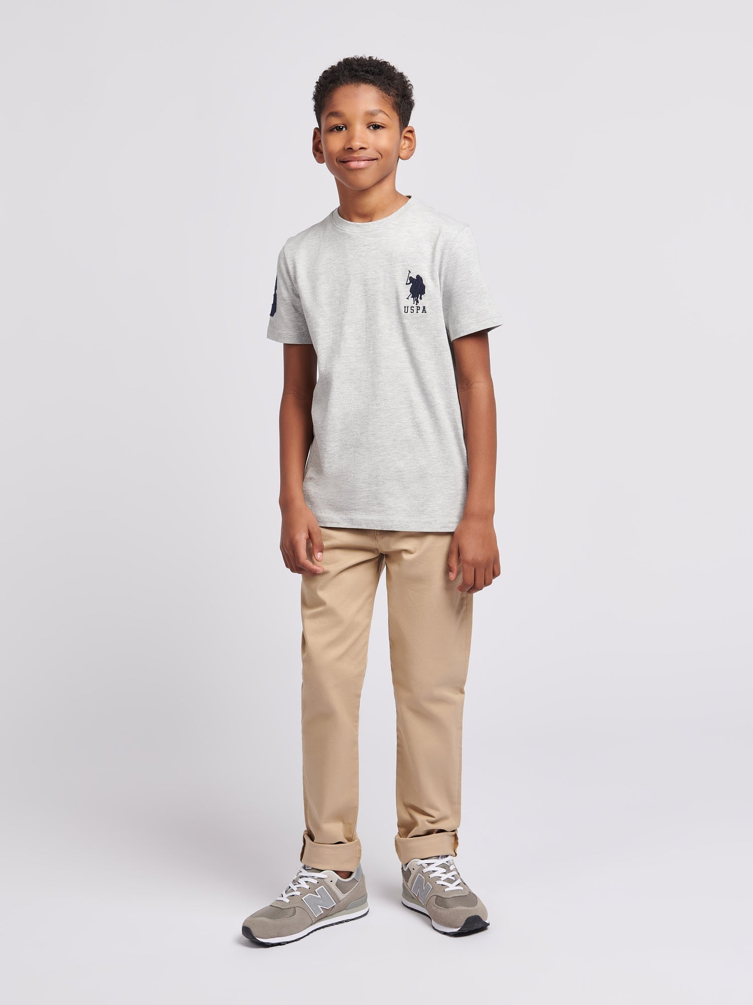 Boys Player 3 T-Shirt Mid Grey Marl