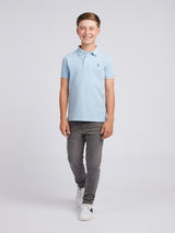 Boys Double Horsemen Polo Shirt Chambray Blue