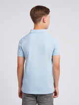 Boys Double Horsemen Polo Shirt Chambray Blue