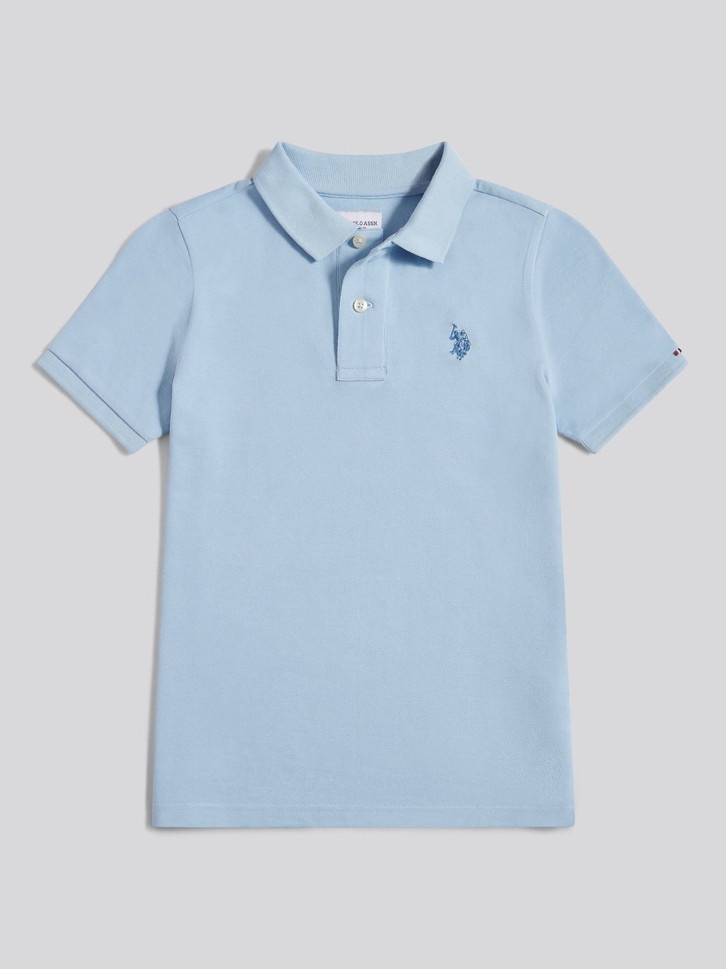 Boys Double Horsemen Polo Shirt Chambray Blue