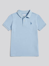 Boys Double Horsemen Polo Shirt Chambray Blue
