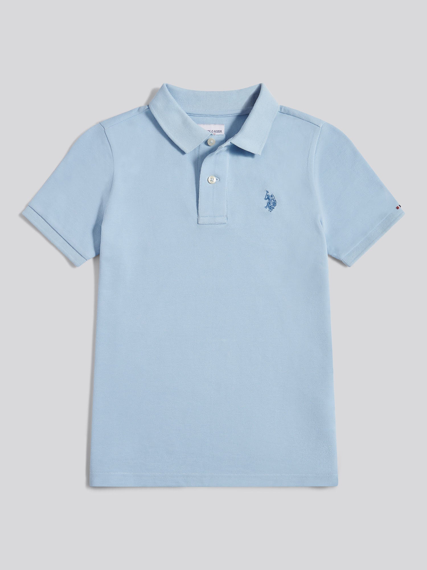 Boys Double Horsemen Polo Shirt Chambray Blue