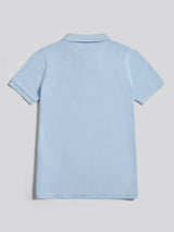 Boys Double Horsemen Polo Shirt Chambray Blue