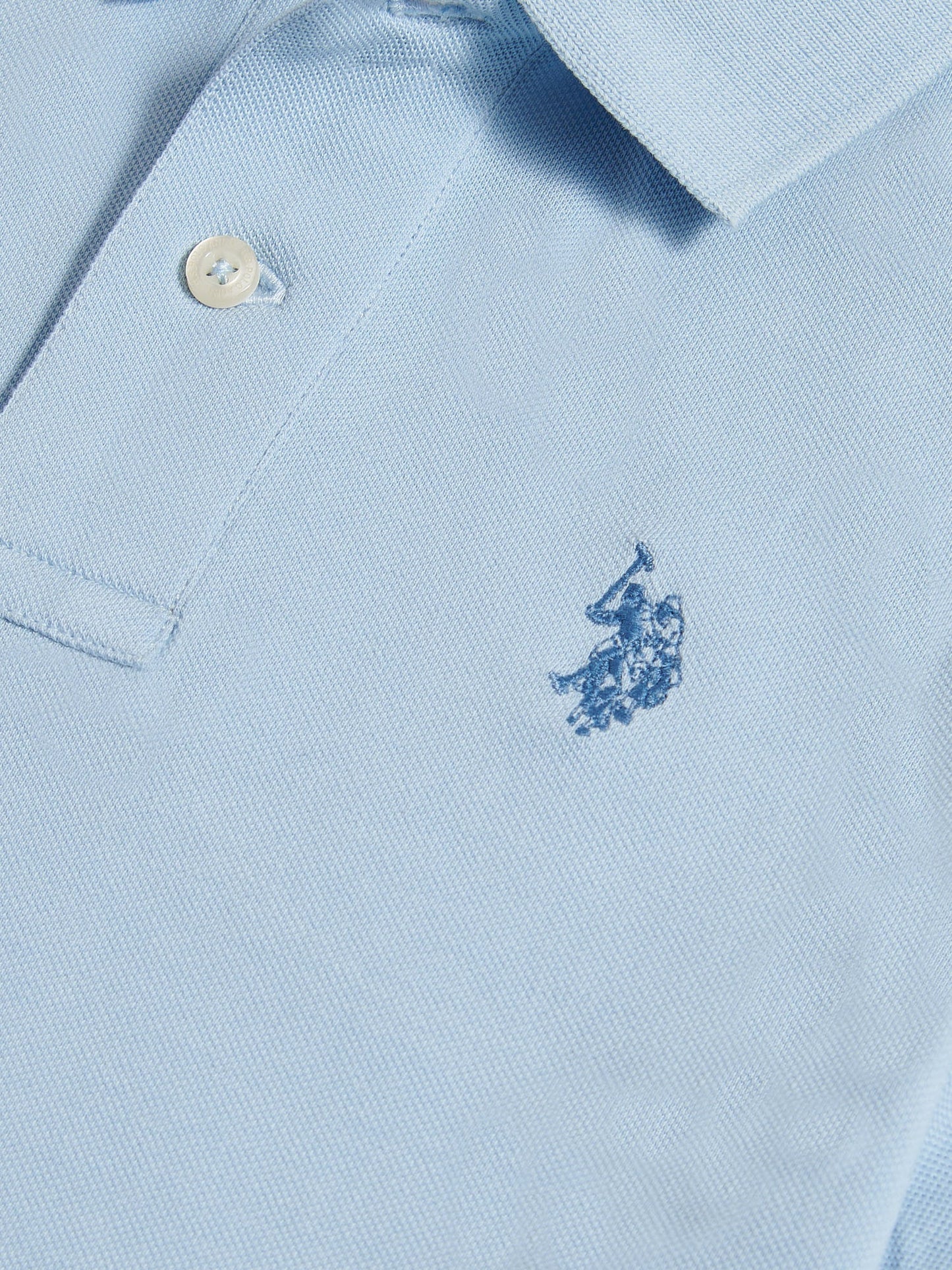 Boys Double Horsemen Polo Shirt Chambray Blue