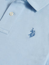Boys Double Horsemen Polo Shirt Chambray Blue