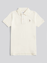 Boys Double Horsemen Polo Shirt Whisper White
