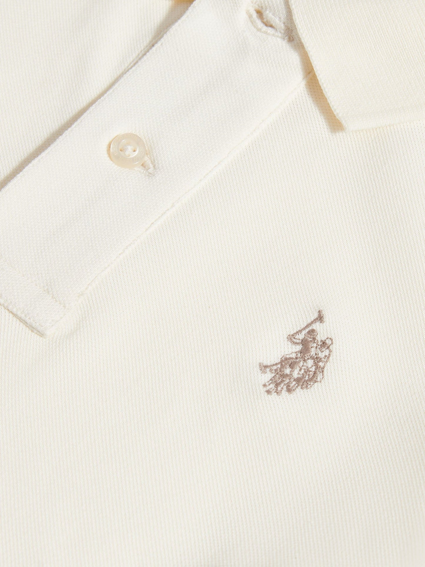 Boys Double Horsemen Polo Shirt Whisper White