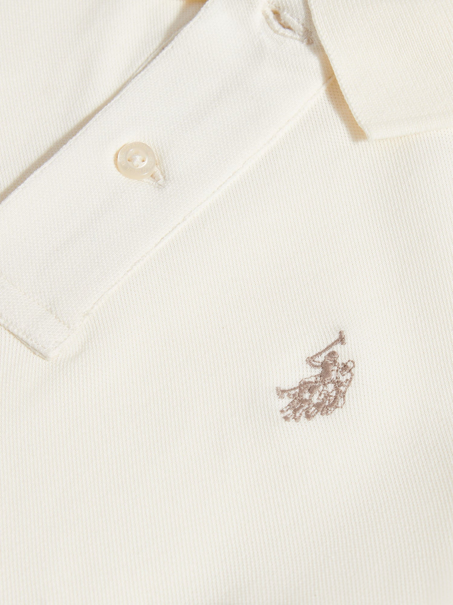 Boys Double Horsemen Polo Shirt Whisper White