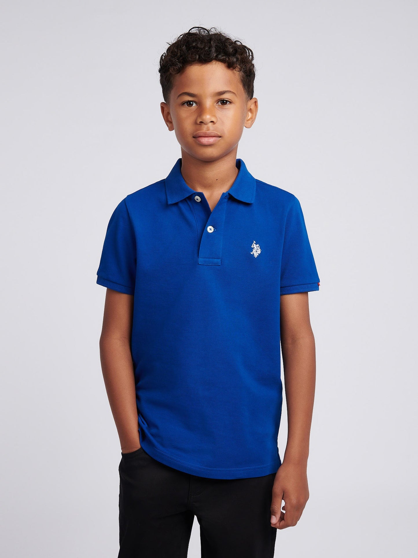 Boys Double Horsemen Polo Shirt Sodalite Blue