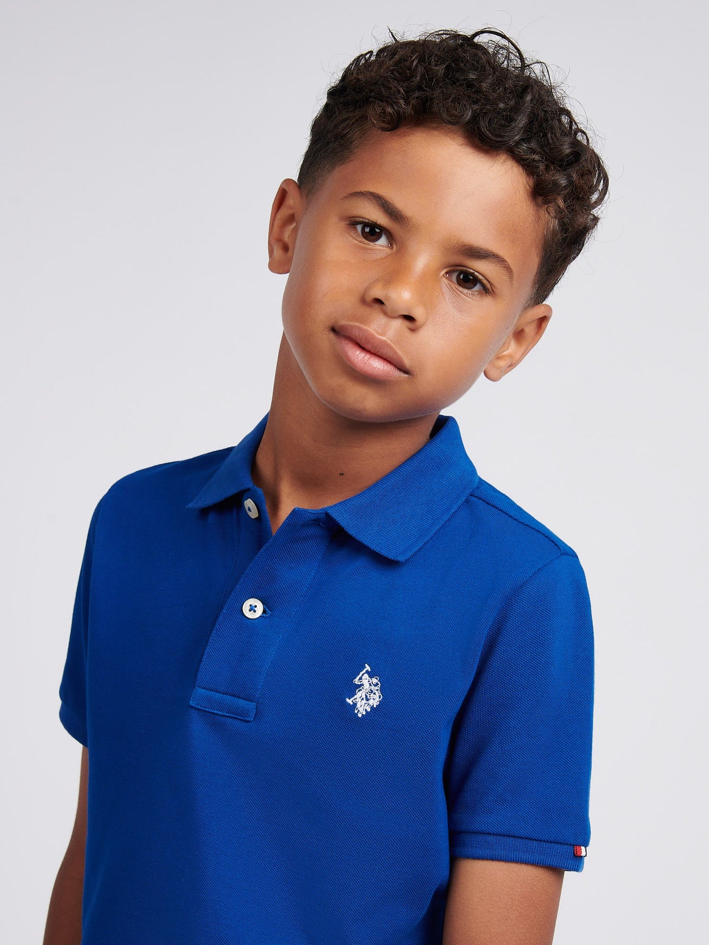 Boys Double Horsemen Polo Shirt Sodalite Blue