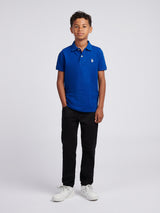 Boys Double Horsemen Polo Shirt Sodalite Blue