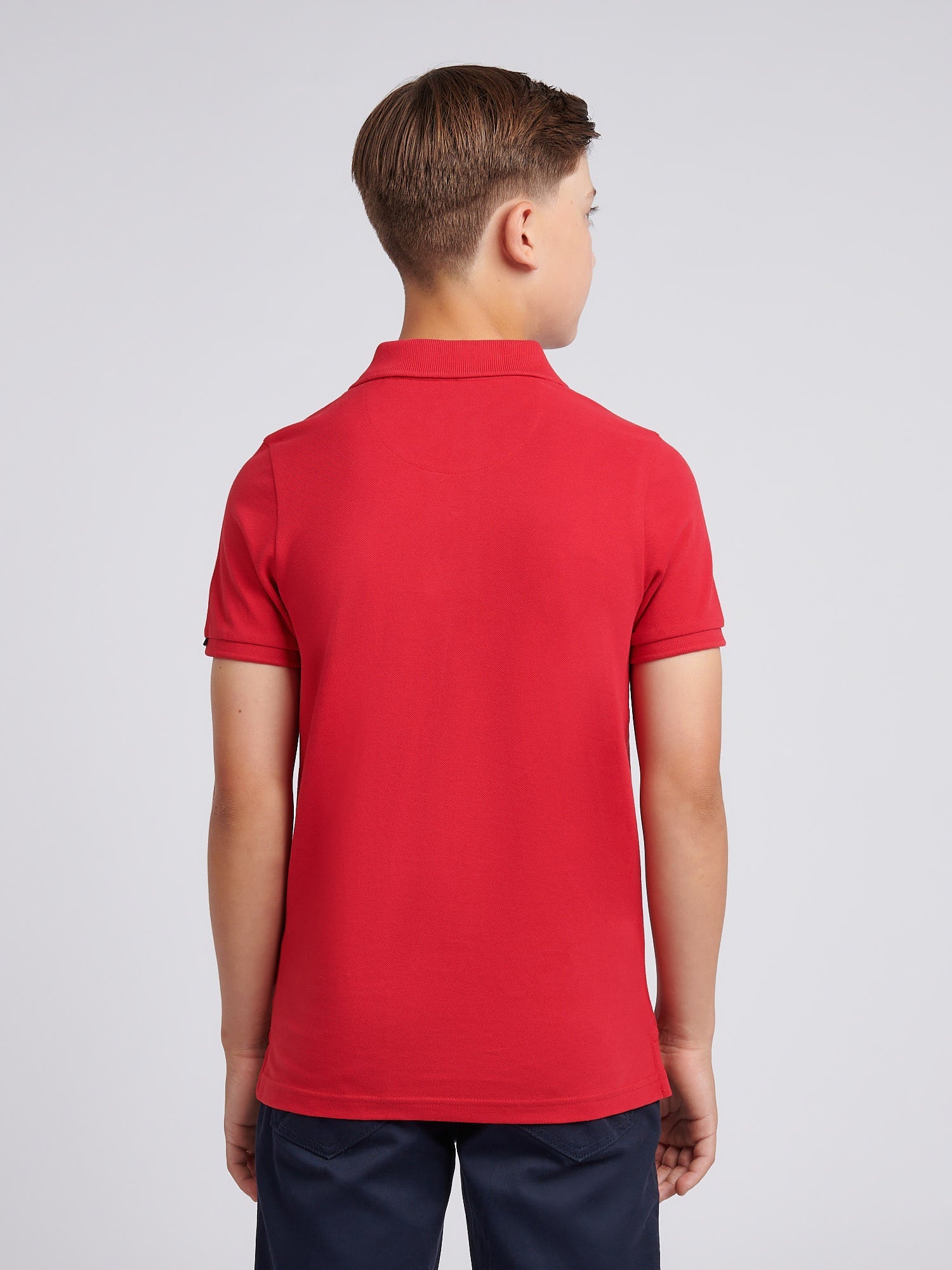 Boys Double Horsemen Polo Shirt Haute Red