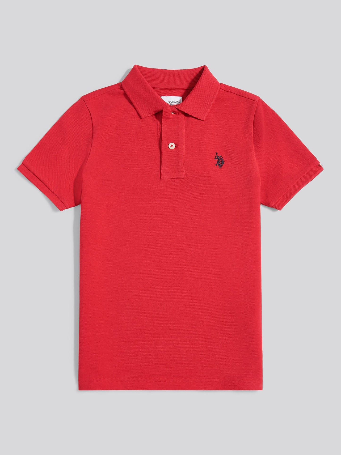 Boys Double Horsemen Polo Shirt Haute Red