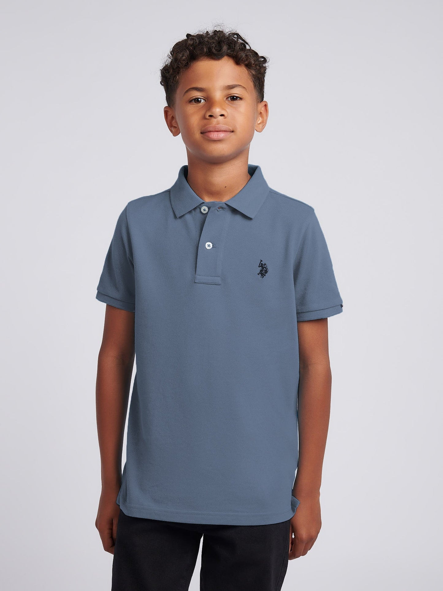 Boys Double Horsemen Polo Shirt Vintage Indigo