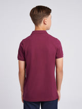 Boys Double Horsemen Polo Shirt Grape Wine
