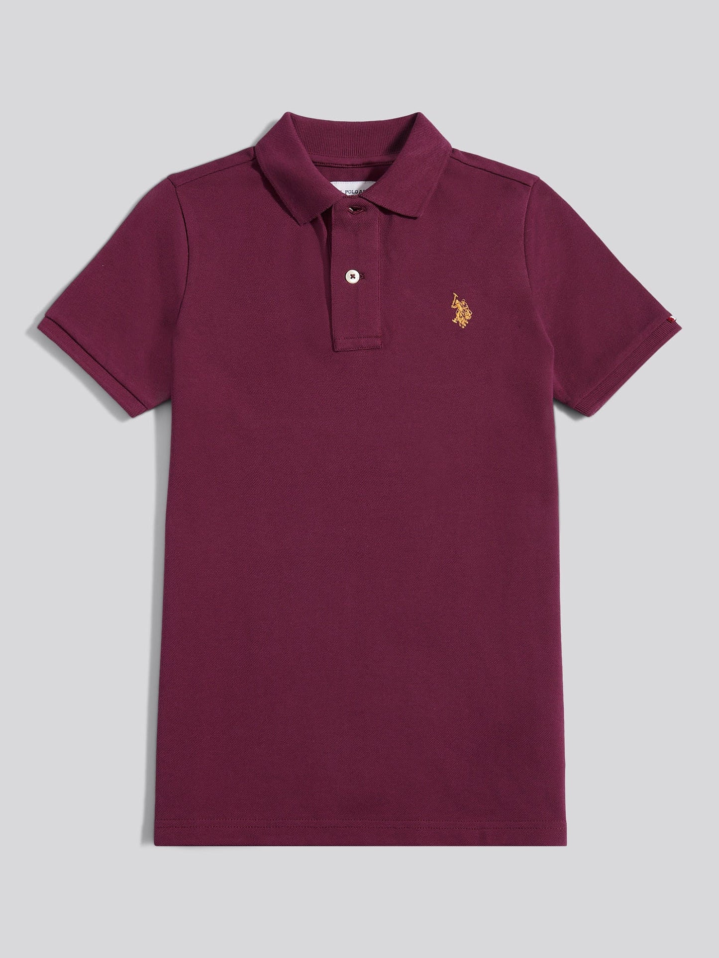 Boys Double Horsemen Polo Shirt Grape Wine