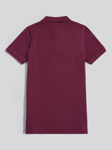Boys Double Horsemen Polo Shirt Grape Wine
