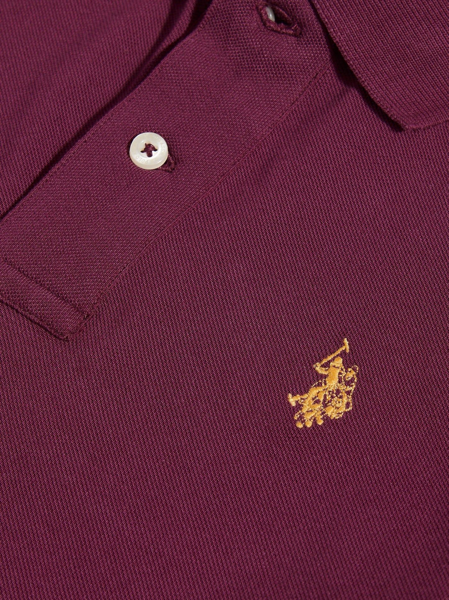 Boys Double Horsemen Polo Shirt Grape Wine
