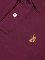 Boys Double Horsemen Polo Shirt Grape Wine
