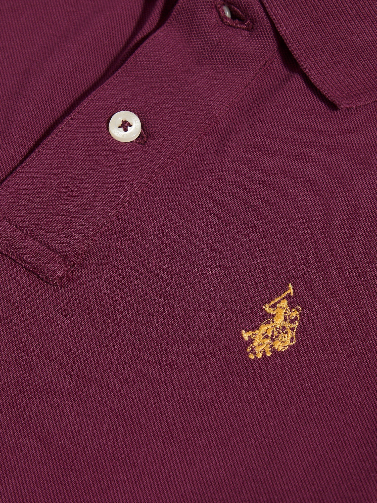 Boys Double Horsemen Polo Shirt Grape Wine