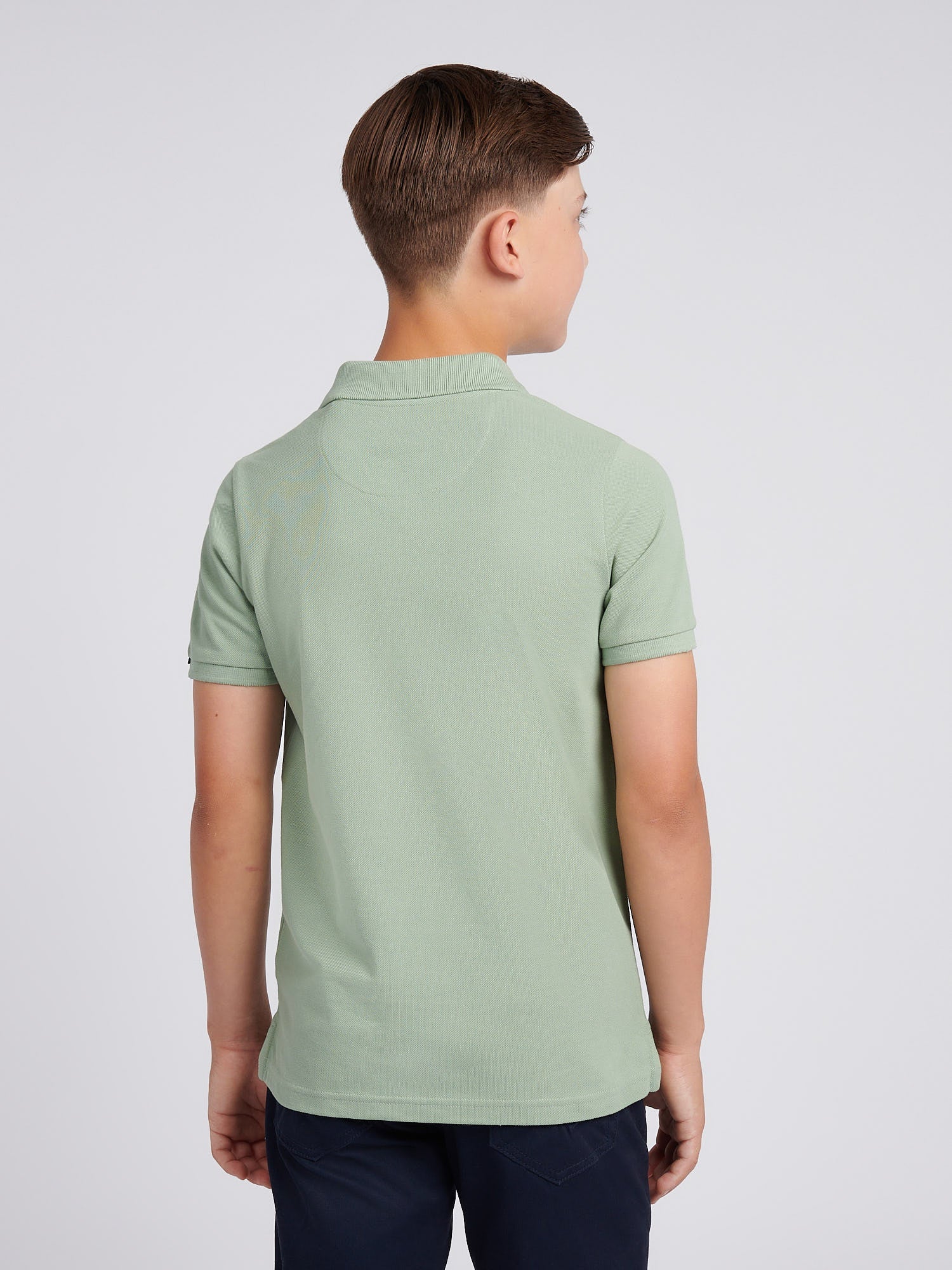 Boys Double Horsemen Polo Shirt Iceberg Green