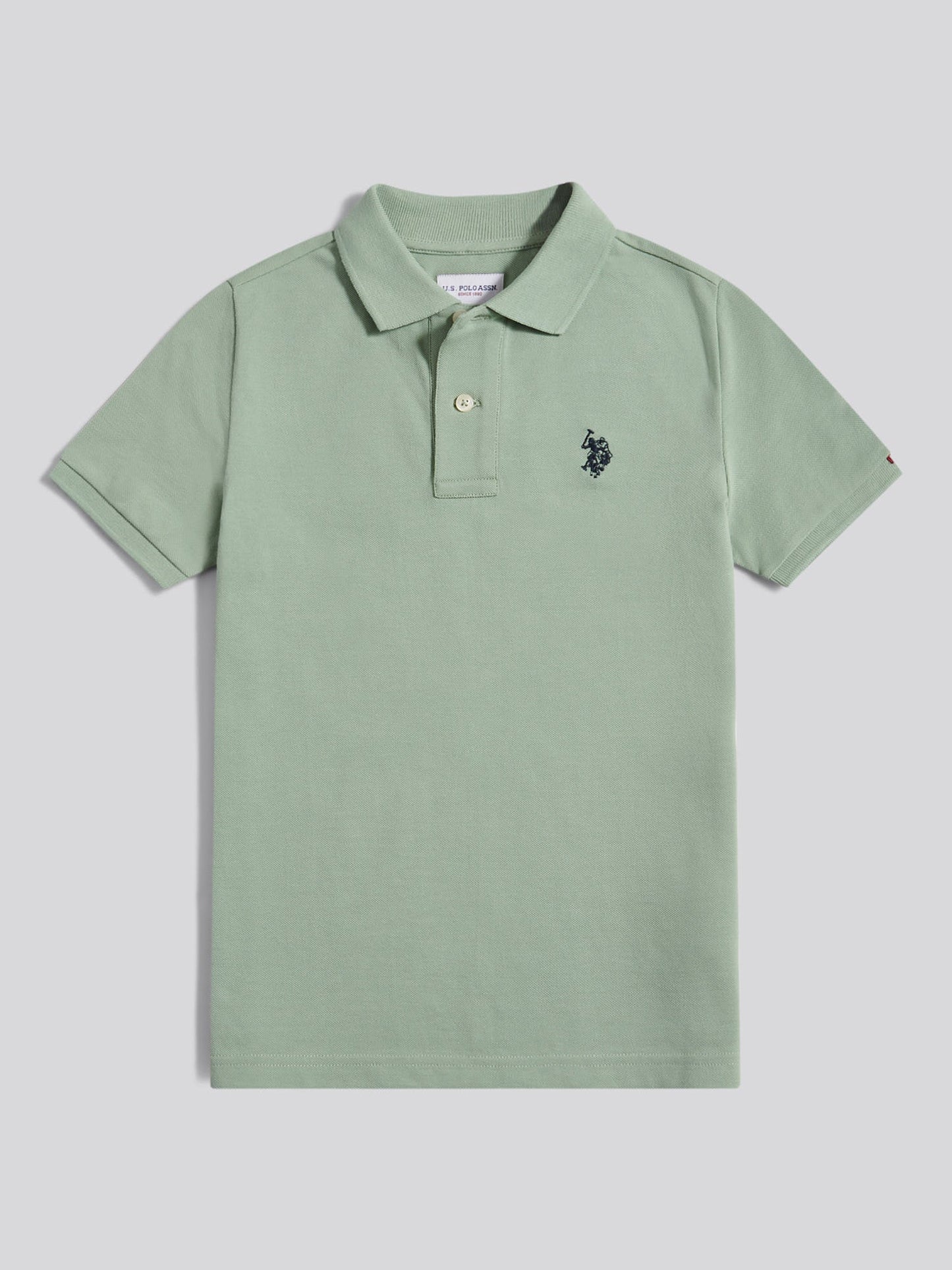 Boys Double Horsemen Polo Shirt Iceberg Green
