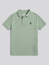 Boys Double Horsemen Polo Shirt Iceberg Green