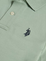 Boys Double Horsemen Polo Shirt Iceberg Green