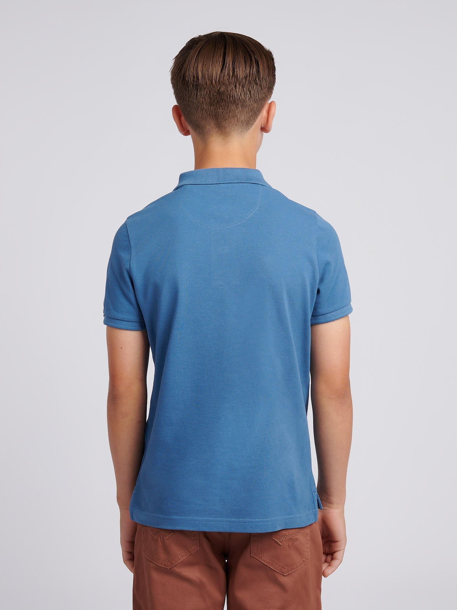 Boys Double Horsemen Polo Shirt Blue Horizon
