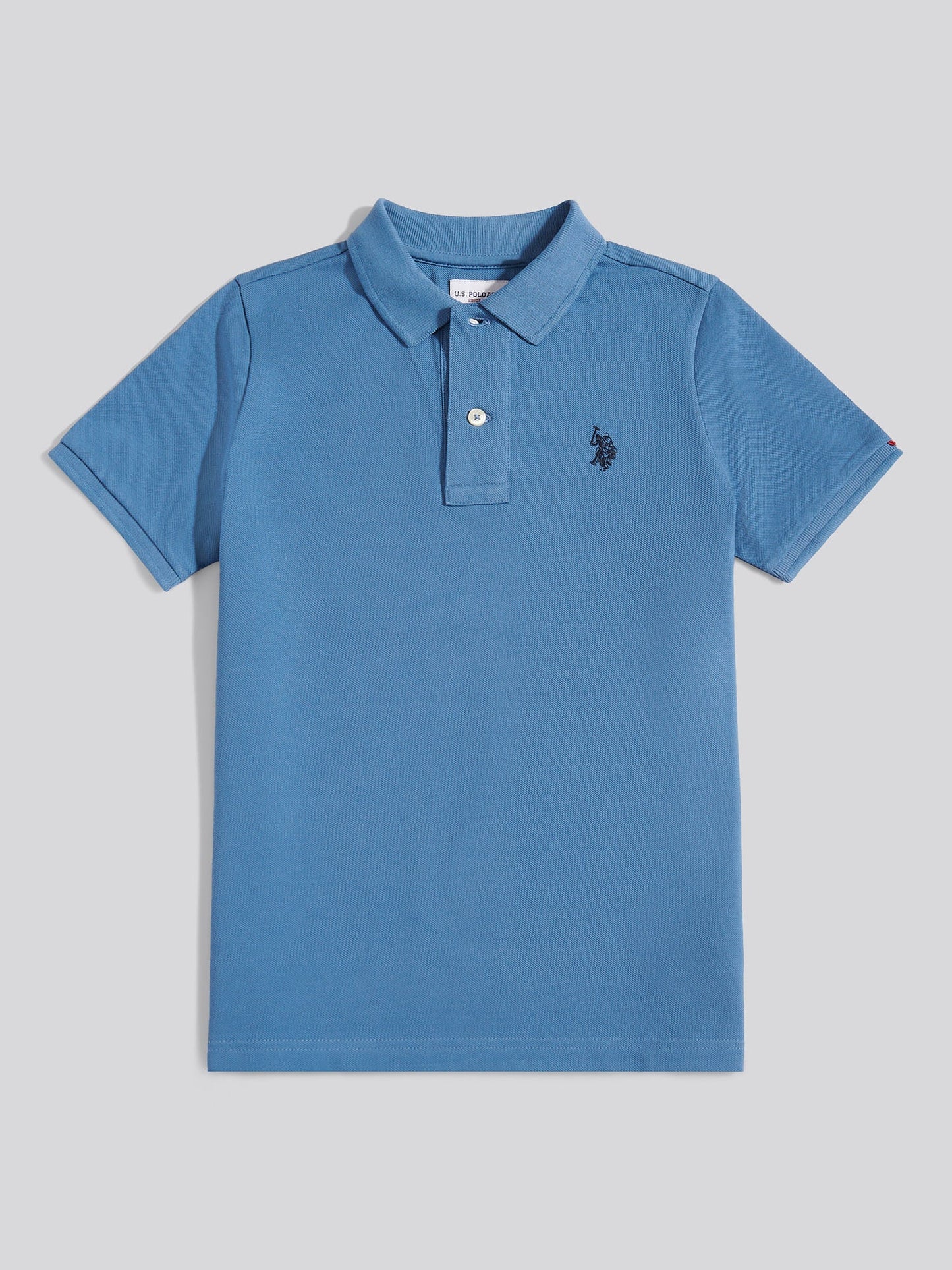 Boys Double Horsemen Polo Shirt Blue Horizon