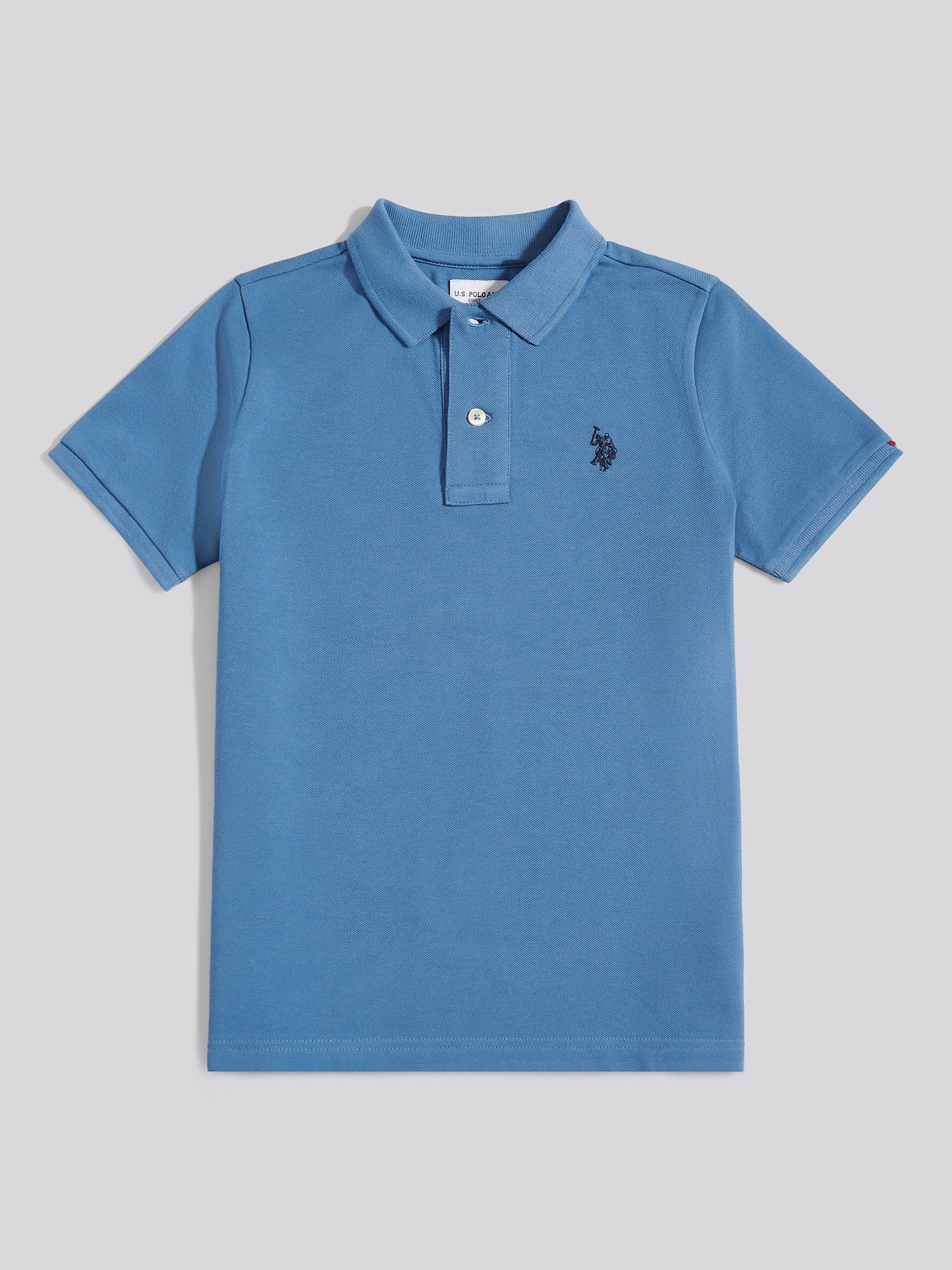 Boys Double Horsemen Polo Shirt Blue Horizon