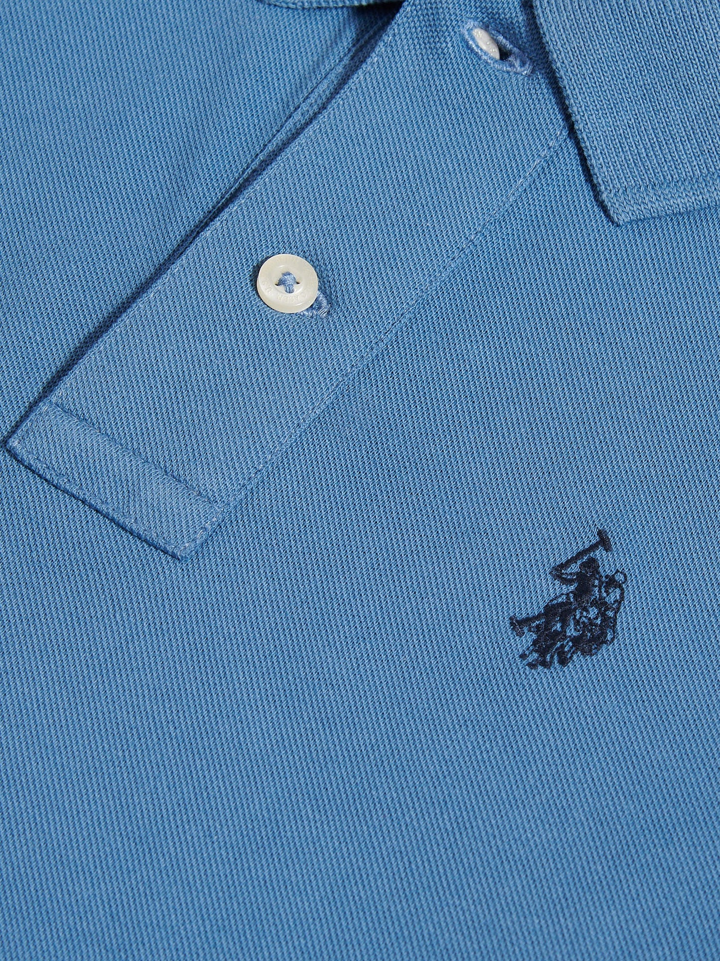 Boys Double Horsemen Polo Shirt Blue Horizon