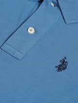 Boys Double Horsemen Polo Shirt Blue Horizon
