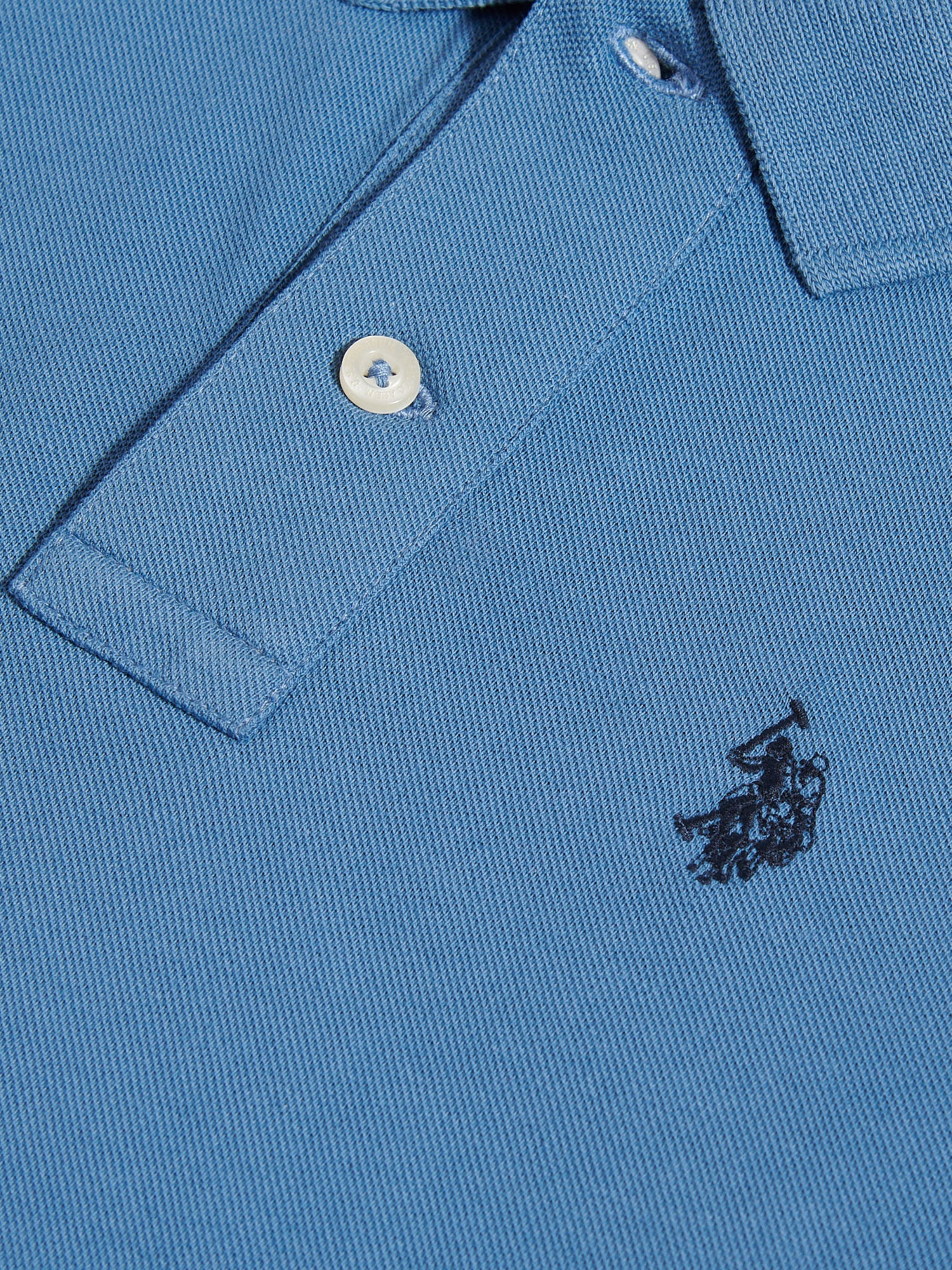 Boys Double Horsemen Polo Shirt Blue Horizon