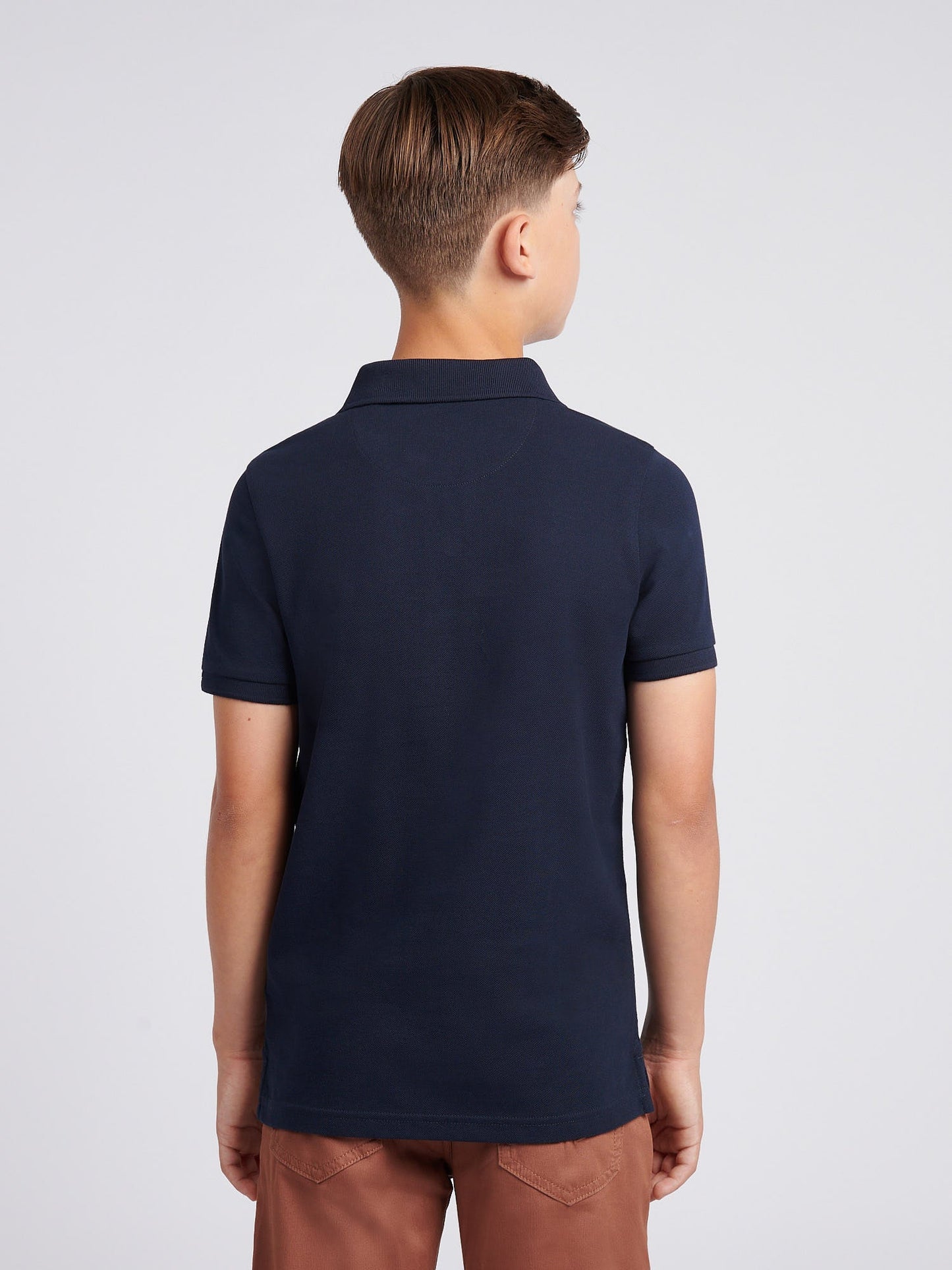 Boys Double Horsemen Polo Shirt Dark Sapphire Navy / Haute Red DHM